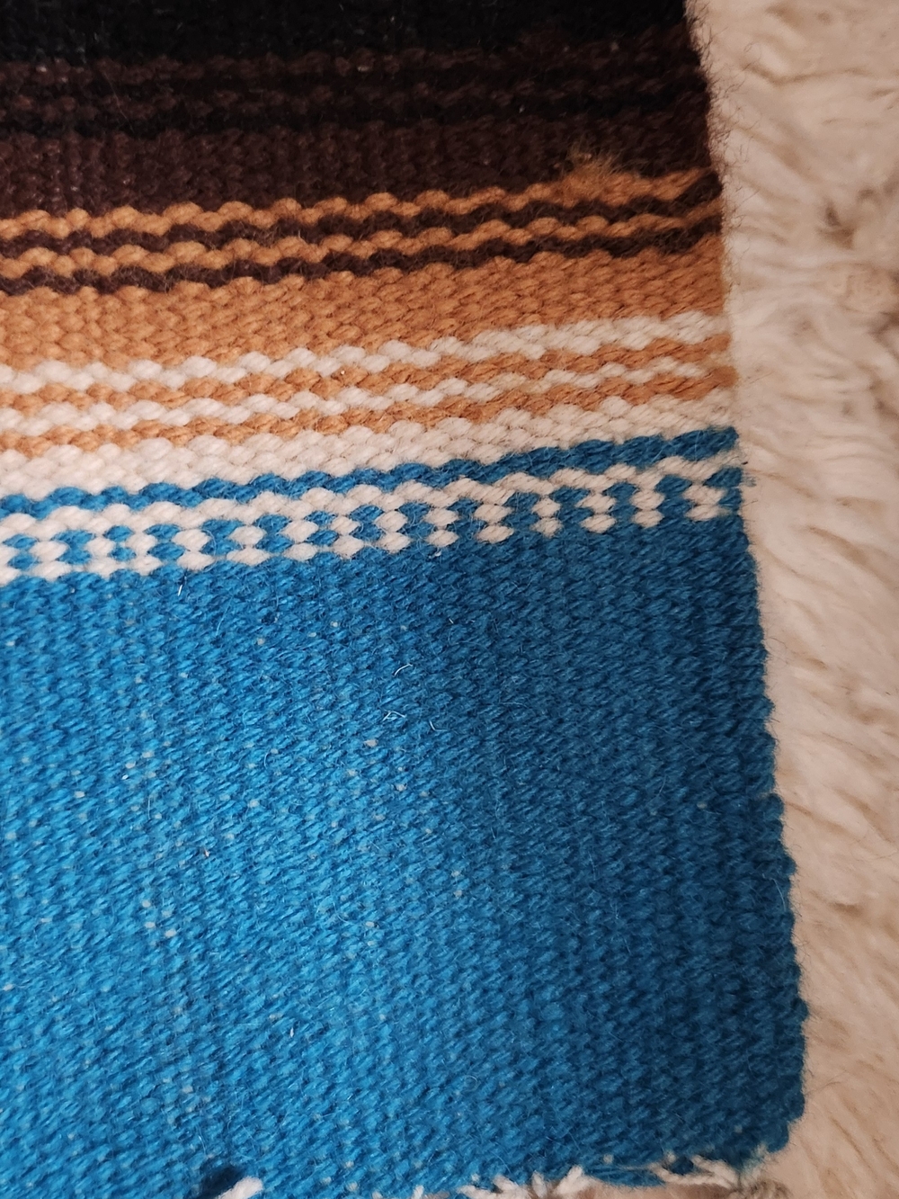 Native Turquoise Multicolor Southwestern Runner Rug - Picture 3 of 3